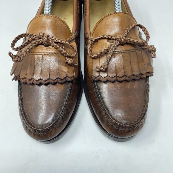 Allen Edmonds Woodstock Men’s Sz 10.5 A Brown Leather Kiltie Loafers Dress Shoes main image 4